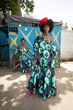 Load image into Gallery viewer, Labadi green-blue maxi dress