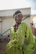 Load image into Gallery viewer, Fatoumata maxi wrap dress gone wild